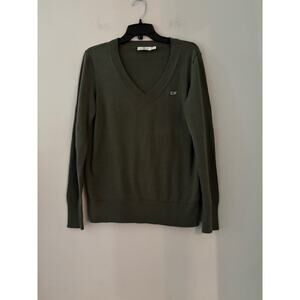 Vineyard Vines Heritage Cotton V-Neck Sweater Mens Small Green Preppy